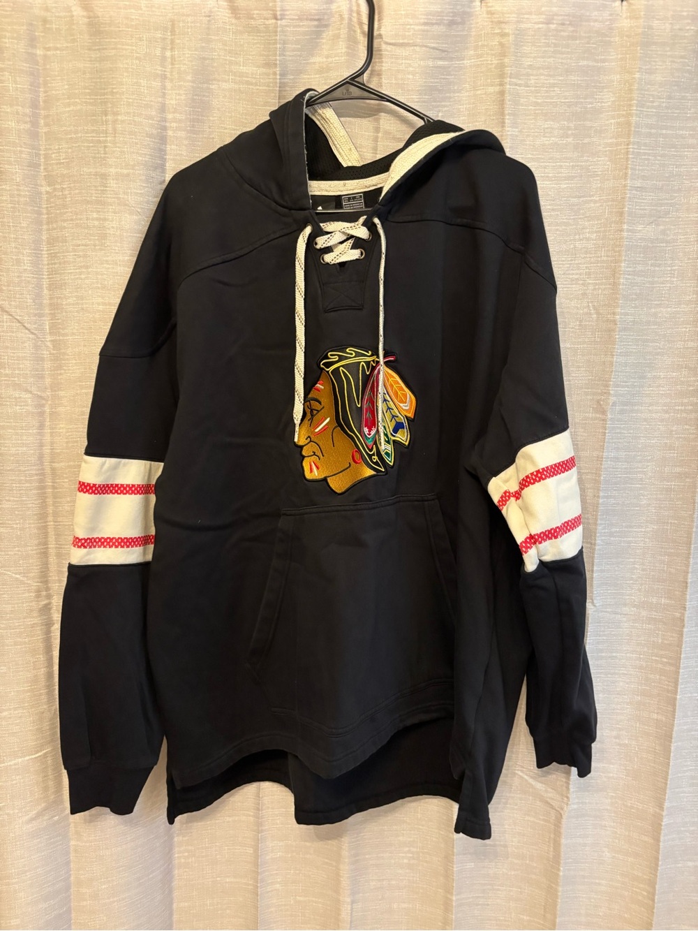 adidas Black Chicago Blackhawks lace up hoodie
